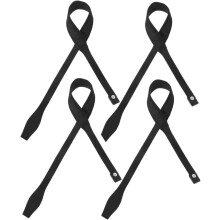 4 cinturini elastici neri da polso per bastone da passeggio con moschettoni in ottone