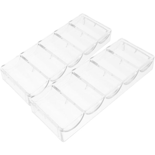 2pcs Acrylic Poker Chip Tray Professional Multi-Function Holder with Large-Capacity Design