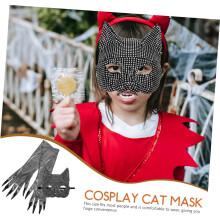 Halloween-strassit kissanaamio cosplay-asu käsineet