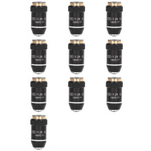 10st Biologische Microscooplens, 195 Achromatische Zwarte Objectieflens 100X Olie Krachtige Objectiefinterface 20,2 mm Schroefdraad