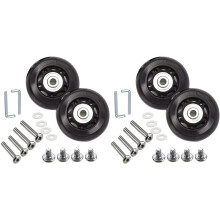 4x Kit de Remplacement de Roue de Bagage de Valise Roues Universelles en Caoutchouc Outil de Roulement de Roulette Pivotante (OD : 70 W : 24 ID : 6