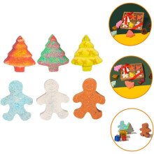 6pcs Gingerbread Man Bath Salt Ball Christmas Theme Carton Boy Girl Bathing Bomb Fragrance Travel Natural Skin