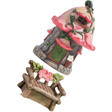 1set Resin House Shaped Decor Chair Charming Garden Ornament for Home Room Decoration