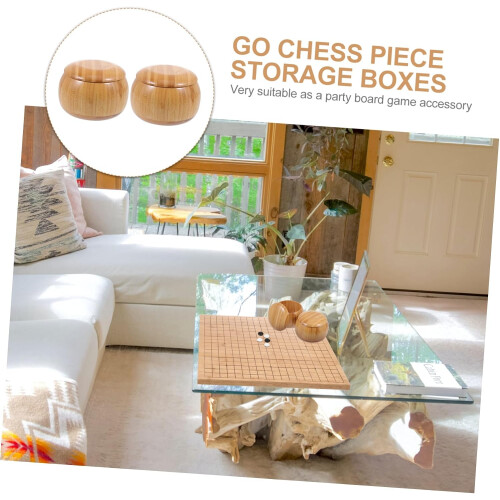 Nanzhu Chess Box Go Chess Gobang Αποθηκευτικά Κουτιά από Μπαμπού για Αποθήκευση Χειροτεχνίας 2