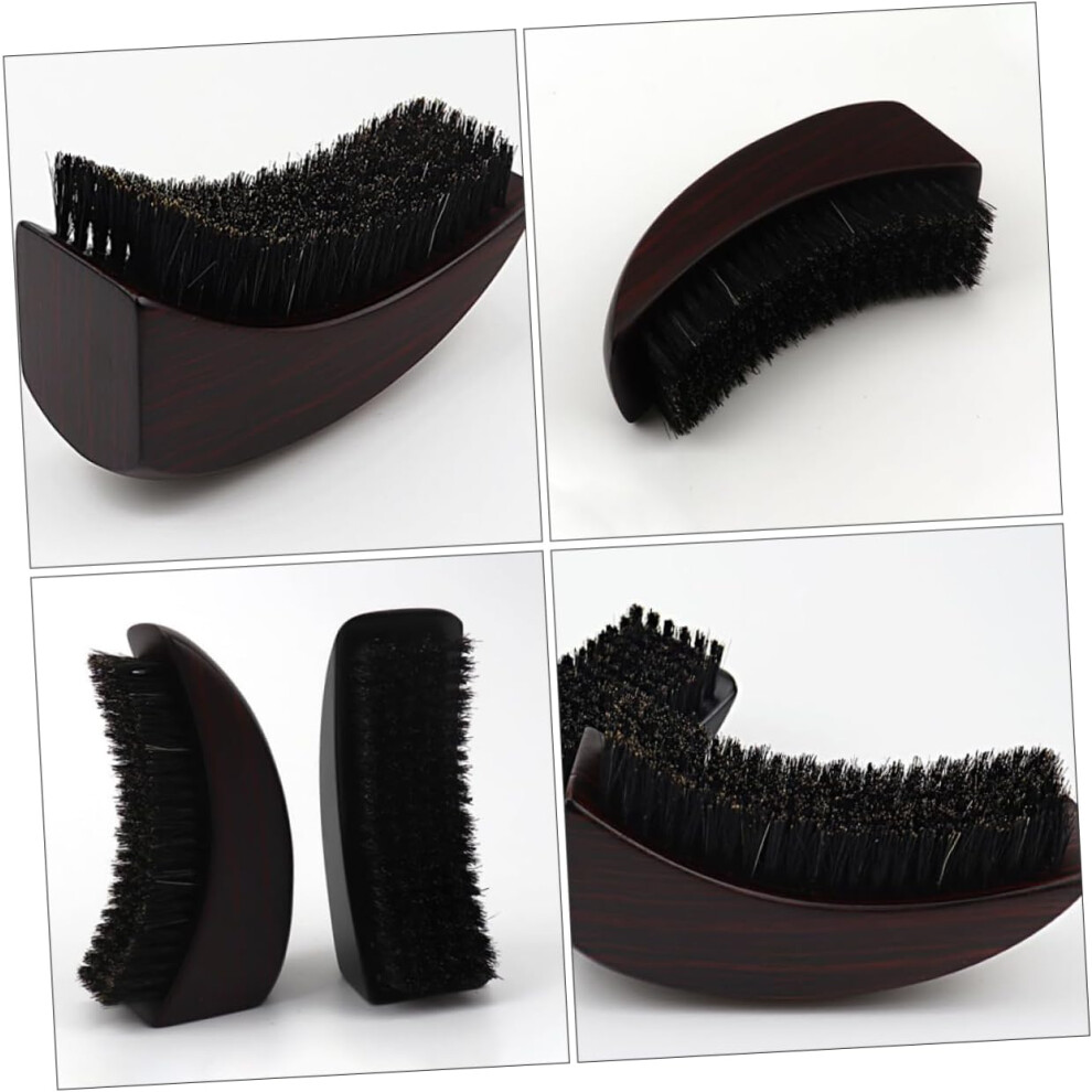 Hkhbjs Beard Brush Boar Bristle With Beech Wood Handle Half-Moon Shape Practical Grooming Tool