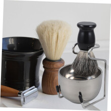 Shaving Brush Set for Men Manual Foaming Bowl and Bracket Beard Grooming Tool Home Bathroom Use