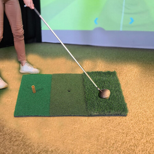 Golf Practice Mat Indoor Golf Turf Pad Swing Pad for Putting Practice Tee Holder 1