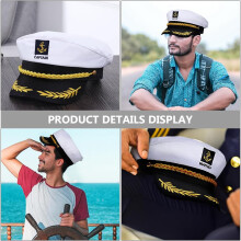 Sailor Captain Hat Adult Yacht Costume Hat for Sailor Ship Navy Cap Boat