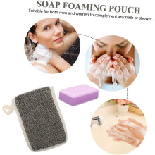 5pcs Black Linen Soap Net Pouch Exfoliating Foaming Bag for Face Cleansing and Handmade Soap Storage