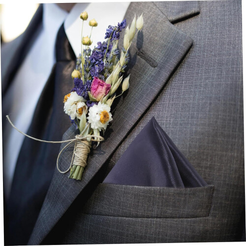 Suit Pocket Square for Men Polyester Silk Elegant Handkerchief Solid Men's Formal Pocket Square Cloth