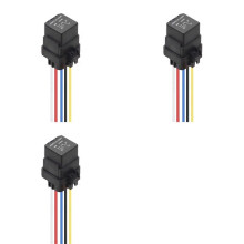3X 12VDC 40A Waterproof Relay with Harness Socket Wires 5 Pin Relay JD2912-1Z-14VDC 40A 14VDC Automotive Relay