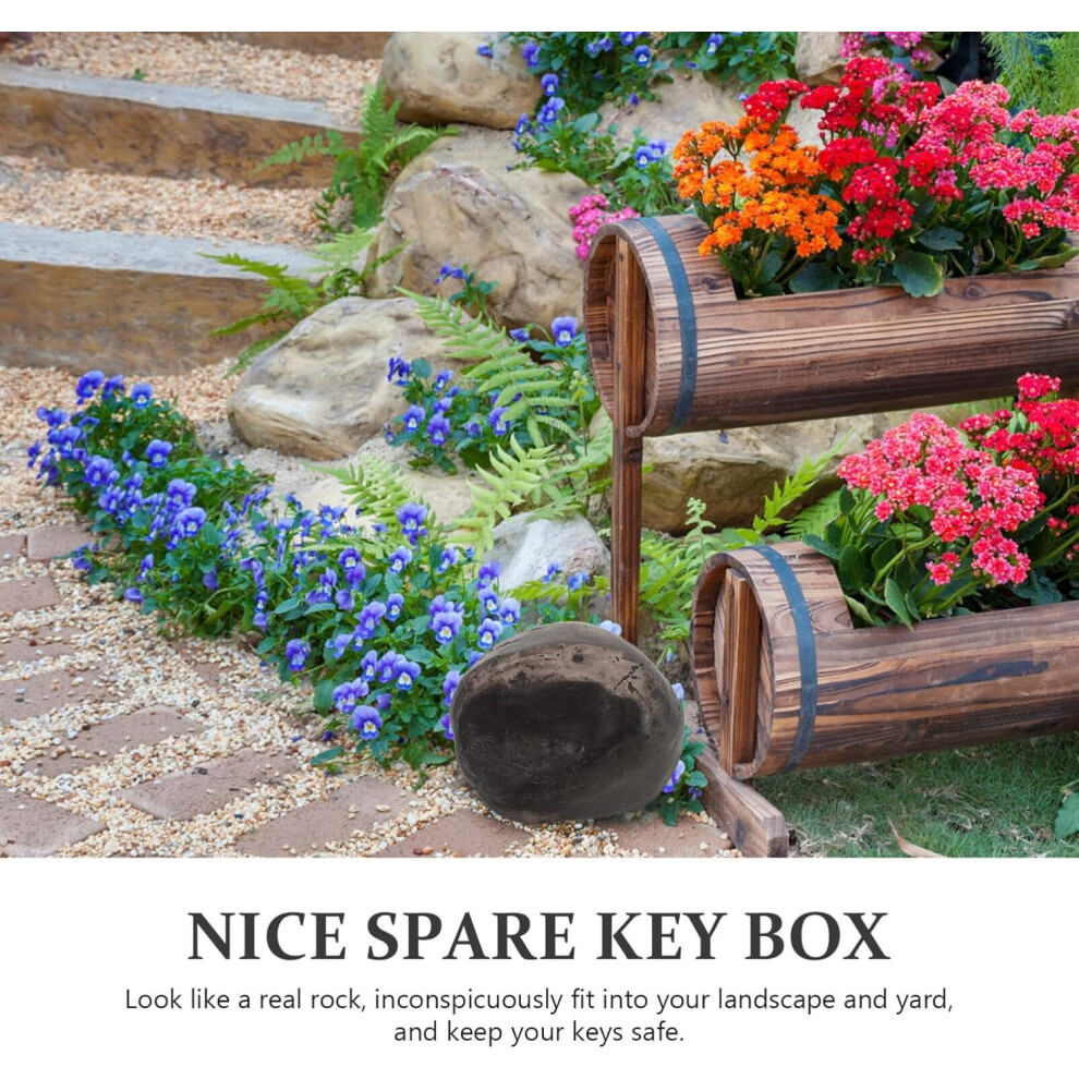 Key Hider Stone Diversion Safes - Hide A Spare Key Fake Rock Looks Feels Like Real Stone Rock 8195033091575