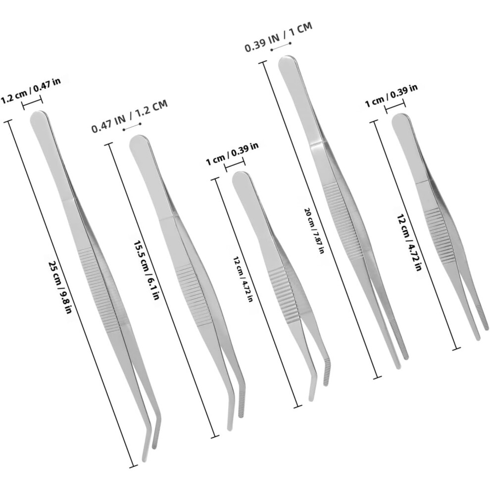 Hkhbjs 5Pcs Stainless Steel Gardening Tweezers For Plants Including Pointed Plant Tweezers