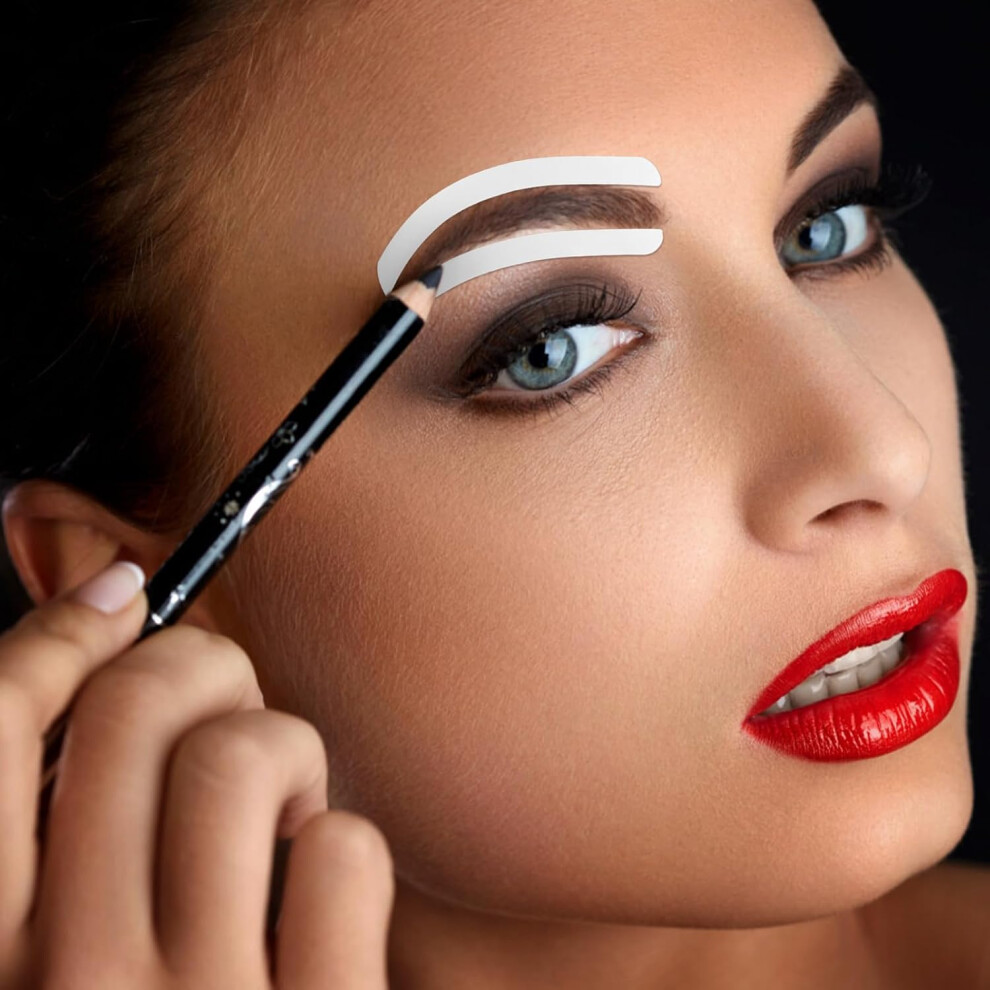 Hkhbjs 12 Sheets Eyebrow Stencils Tattoo Aid Brow Shaping Stickers Adhesive Eyebrow Template For Beginners