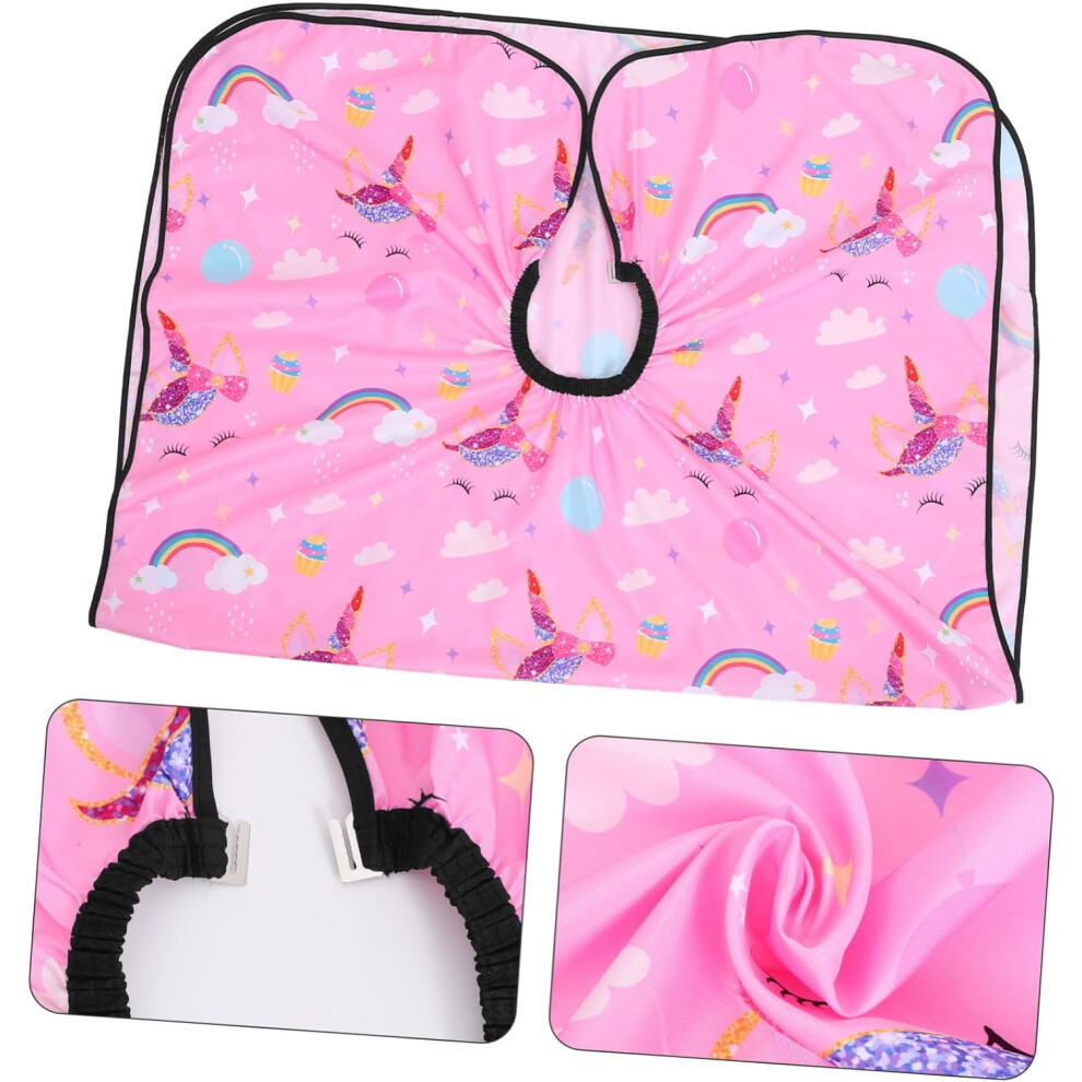 Hkhbjs ChildrenâS Reusable Haircut Cape Pink Rainbow Salon Hair Cutting Cape Lightweight Protective Barber