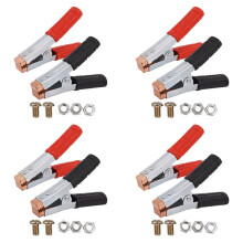 8x Crocodile Clips HEAVY DUTY Copper Battery Test Alligator Clamps