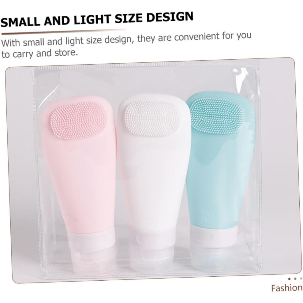 Hkhbjs 3Pcs Travel Lotion Bottle Silicone Empty Dispenser Bottles For Cosmetics Toiletries Shampoo Portable Container