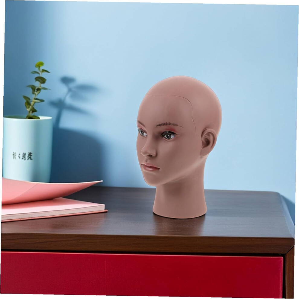 Hkhbjs Realistic Black Female Mannequin Head Pvc Bald Wig Display Stand