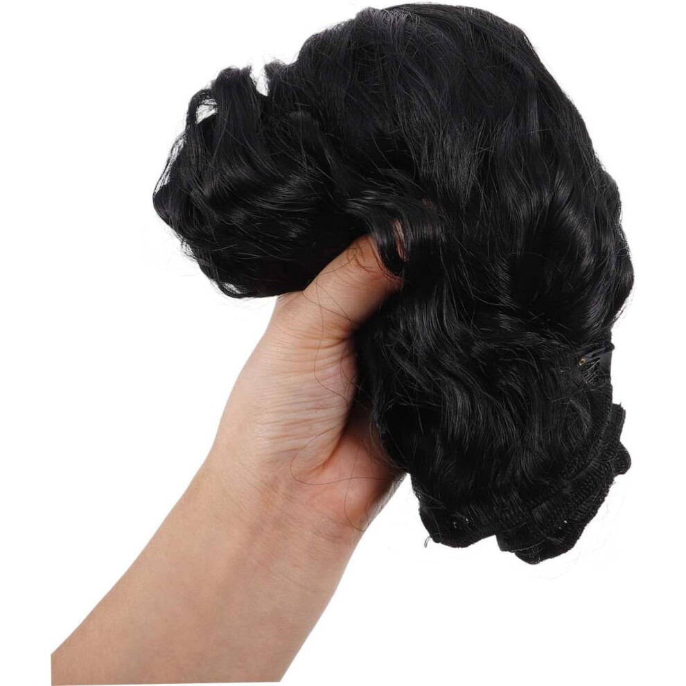 Hkhbjs Curly Hair Extensions Synthetic Clip In Hairpieces For Women Black Long Wavy Hairstyle