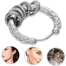 Modieuze, grote, dikke oorringen voor mannen en vrouwen. Vintage etnische sieraden met cirkelvormig design.