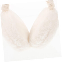 Paraorecchie invernali in peluche, scaldacollo bianchi con fascia regolabile, copriorecchie per donna, protezione dal freddo all'aperto.