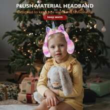 Windproof Ear Protection Plush Portable Earmuff with Unicorn Stylish Design for Winter Outdoor Use