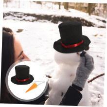 Snowman Hat Nose for DIY Christmas Decor Craft Prop for Outdoor Activities Xmas Craft Kit for Boys and Girls