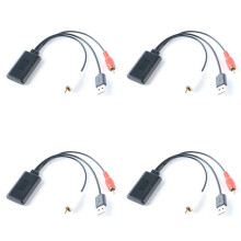 4X Module Sans Fil Universel pour Voiture Adaptateur de Musique Rca Câble Audio Auxiliaire Alimenté par USB