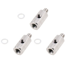 3X Turboladdarkontakt i Rostfritt Stål 1/8 Tum BSPT Oljetrycksgivare T- Till NPT-Adapter Turbomatningsledningsmätare