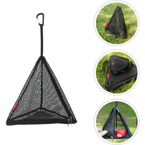 Triangle Hanging Drying Mesh Net for Clothes and Nuts, Black PVC and Nylon Material