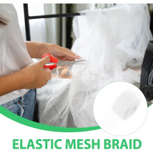 Elastisches Netzgewebe aus Polyester-Rosshaargeflecht, 5 cm breit, steifes Verstärkungsband für Bastelarbeiten, Nähen und Brautkleider