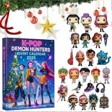 (3PCS) 1-3X Kpop Demon Hunters Advent Calendar 2025 Collectible 2D Acrylic Pendant Christmas Tree Decoration Holiday Gifts
