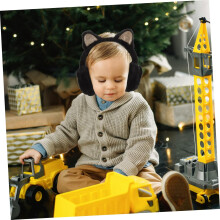 Paraorecchie con orecchie di gatto in peluche, caldi per bambini e bambine, ideali per l'inverno e le attività all'aperto.