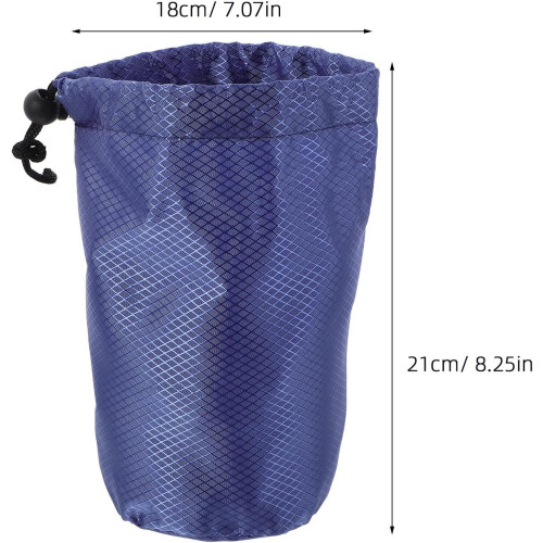 Travel Drawstring Storage Bag Navy Blue Nylon Clothes Organizer Pouch for Down Jackets 1