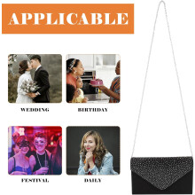 Abendclutch mit Strass-Seidentransfer für Damen, elegant für Hochzeiten, Abschlussbälle und Partys