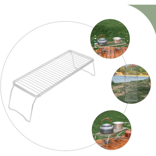 Support de casserole de camping en acier inoxydable pour petit réchaud, extensible 2