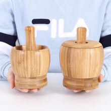 Prensa de alho de bambu com tampa Acessórios de cozinha Design ergonômico Fácil de limpar Khaki