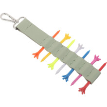 Golf-Tee-Organizer-Tasche mit Schnellverschluss-Aufhänger, tragbarem langem Tragegurt und 7 Golf-Tees aus Kunststoff