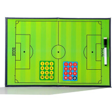 2-teiliges magnetisches PVC-Fußballtrainingsboard, wiederverwendbarer, trocken abwischbarer Fußball-Klemmbrettmarker