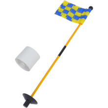 Golfflaggset med rutiga nylonflaggor Flaggstång och hålkoppset för utomhusgolfträning och trädgårdsträning
