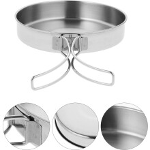 Outdoor-Kochtopf, Edelstahl-Steakpfanne, 27 cm, leicht, multifunktional, tragbar