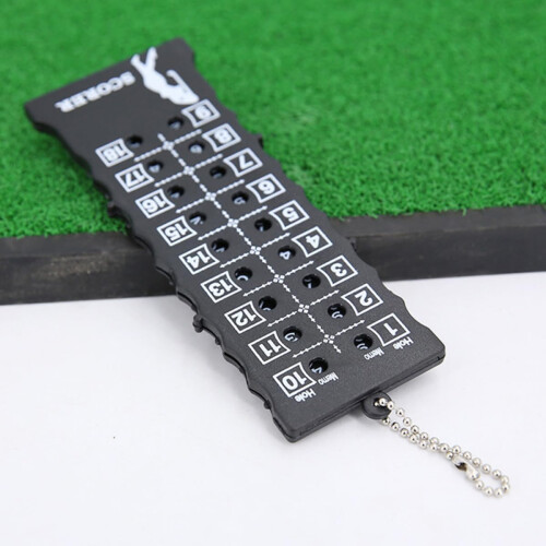 Compteur de score de golf portable noir pour 18 trous 2