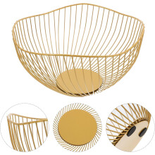 Frutero de gran capacidad, estilo nórdico, de metal, cesta de alambre para frutas, elegante y decorativa.
