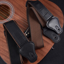 Curea practică din bumbac negru pentru ukulele și chitară, cu funcție anti-întindere