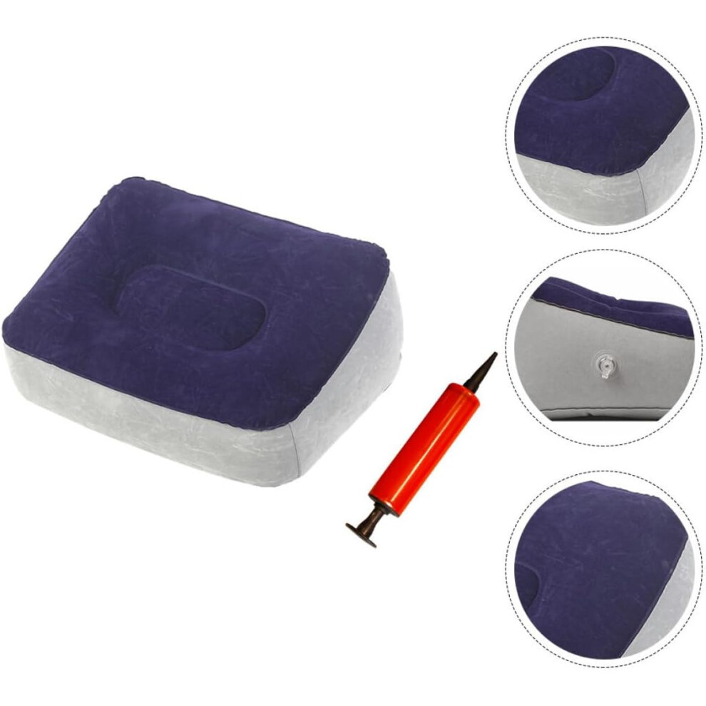 Inflatable PVC Travel Footrest Pillow with Flocked Surface, Portable Foot Stool 37X28Cm-image-OPC-PWKW7JD-NEW