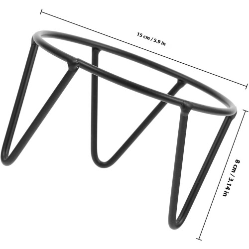 Support pour boule de cristal en fer, support pour sphère, structure simple et stable, rond, noir, taille L 1