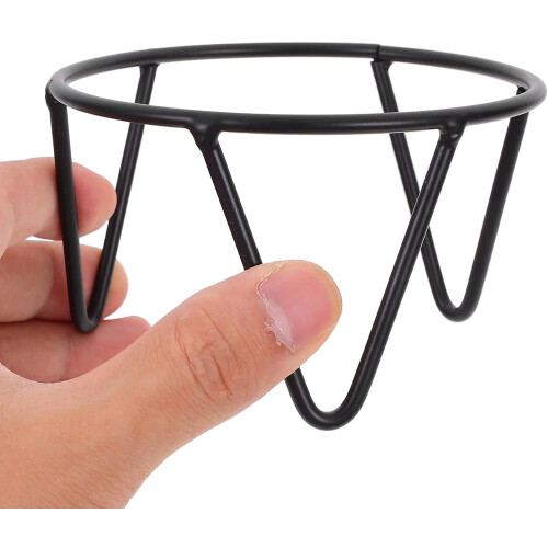 Support pour boule de cristal en fer, support pour sphère, structure simple et stable, rond, noir, taille L 2