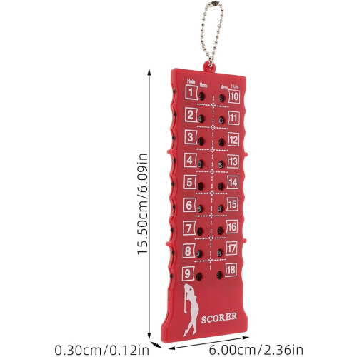 Portable Golf Scorer 18-Hole Stroke Counter Red Plastic Scoreboard Compact Golf Scoring Device 1