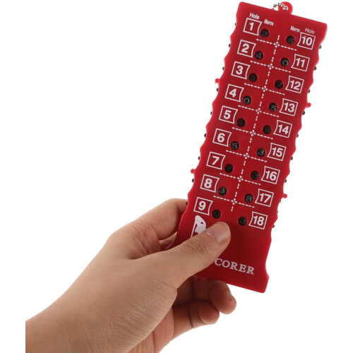 Portable Golf Scorer 18-Hole Stroke Counter Red Plastic Scoreboard Compact Golf Scoring Device 2
