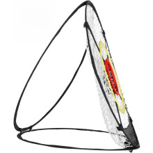 Rete da allenamento per golf con mini canestro da disc golf e supporto pieghevole per la raccolta delle palline, ideale per l'allenamento all'aperto.